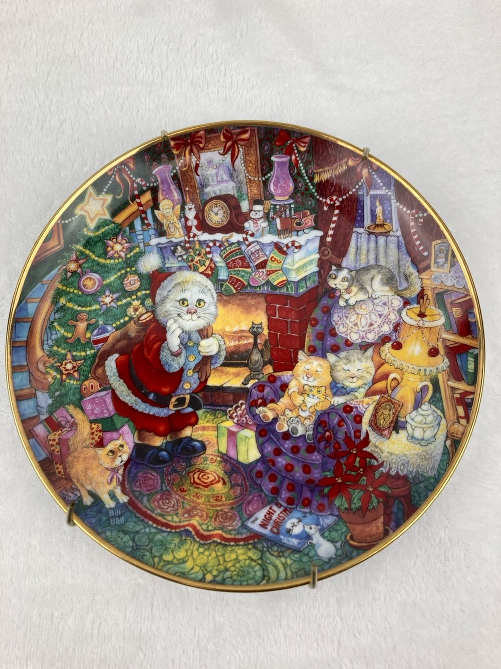 Franklin Mint Heirloom Not A Creature Was Purring by Bill Bell Plate 8”